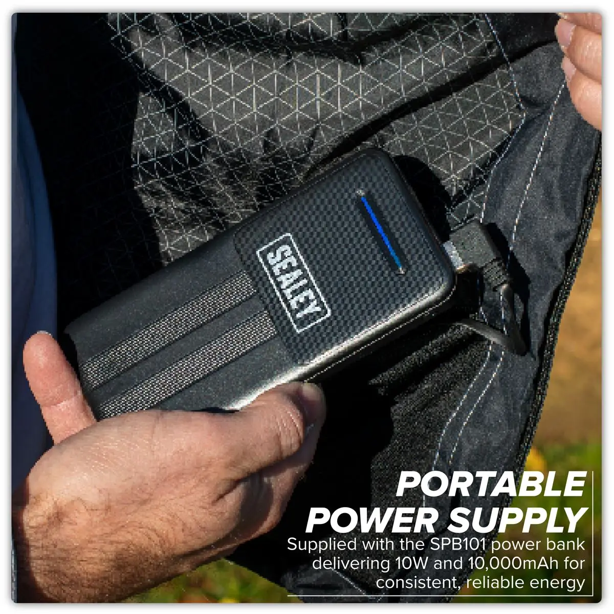 Sealey 5V Heated Rain Jacket with Power Bank 20Ah - Medium - Image 9