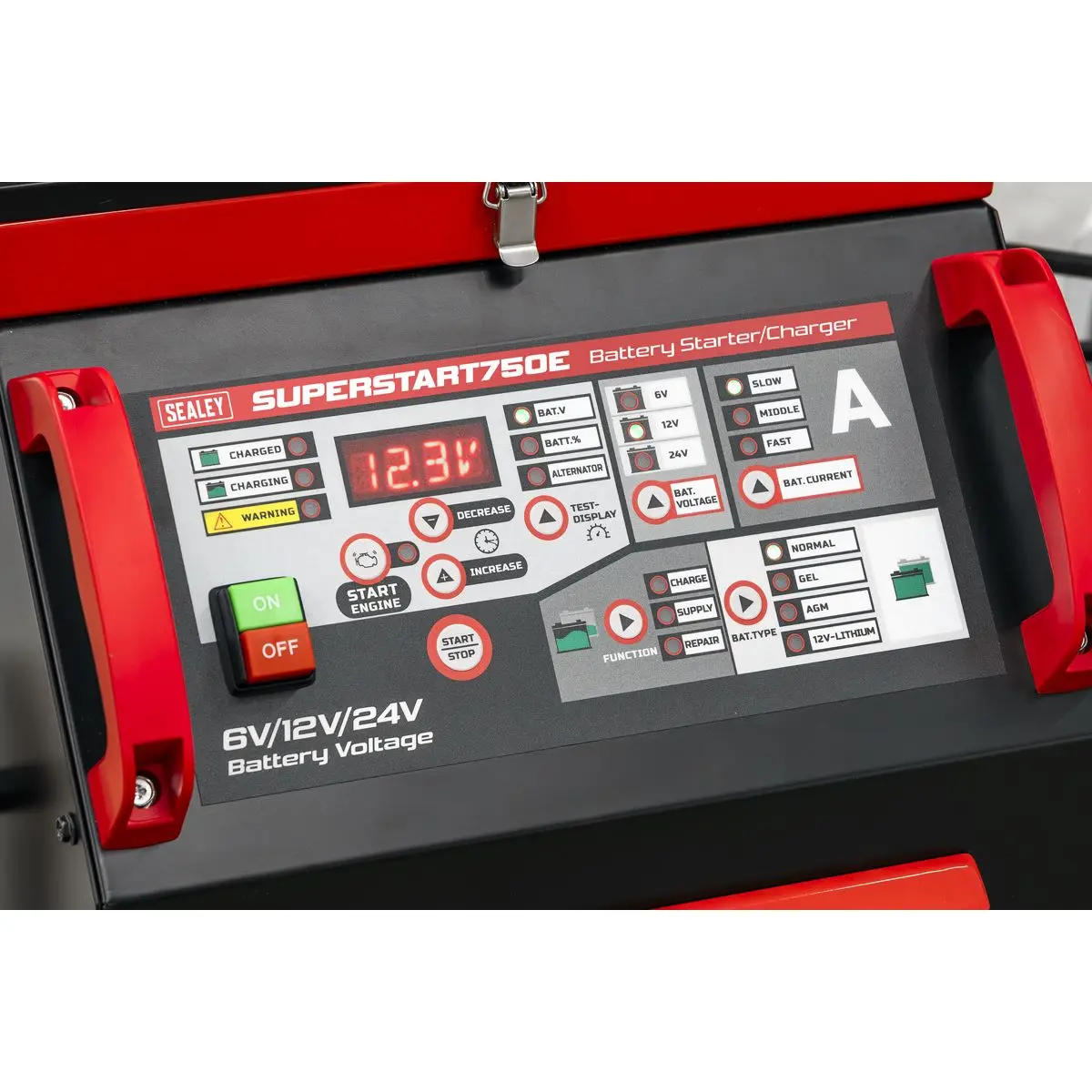 Sealey 6/12/24V Battery Starter/Charger 750A - Image 10