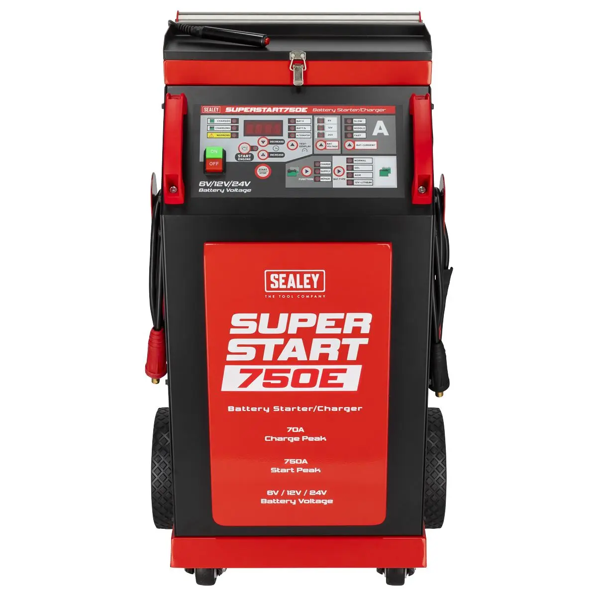 Sealey 6/12/24V Battery Starter/Charger 750A - Image 5