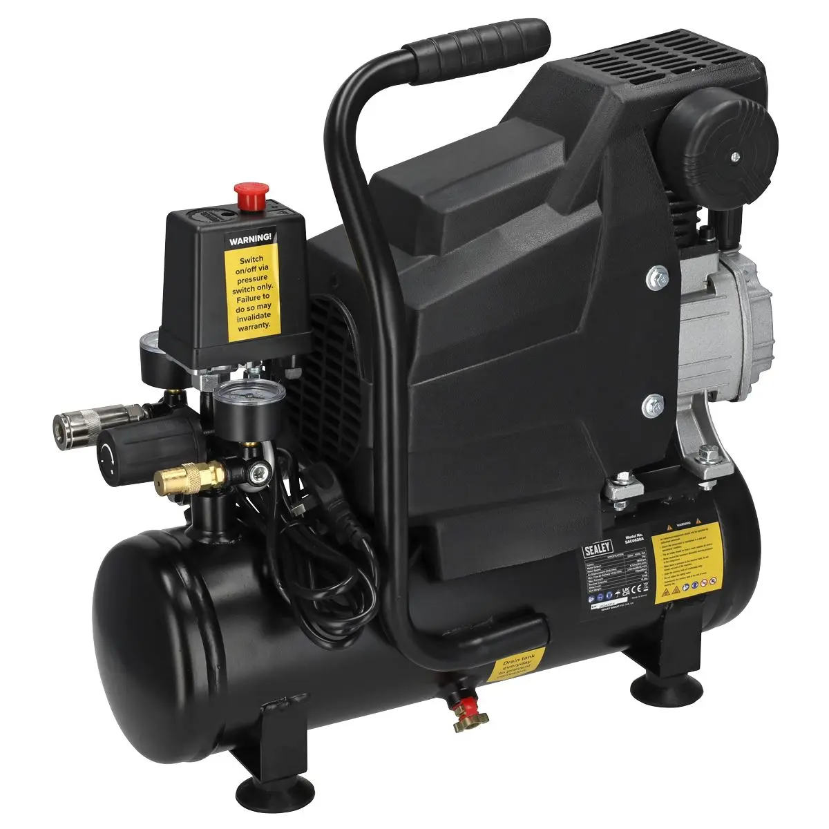 Sealey 6L Direct Drive Air Compressor 2hp - Image 2