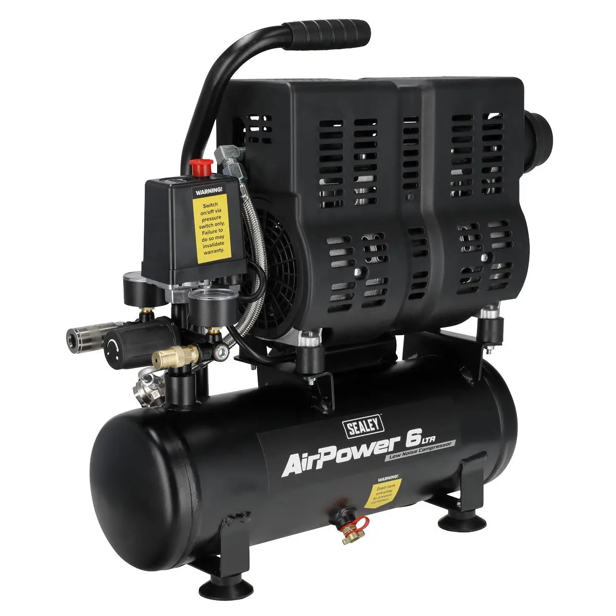 Sealey 6L Oil Free Low Noise Direct Drive Air Compressor 1hp