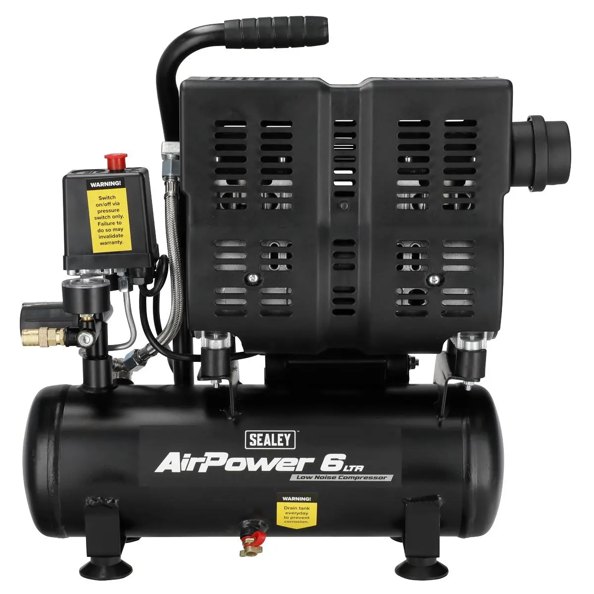 Sealey 6L Oil Free Low Noise Direct Drive Air Compressor 1hp - Image 3