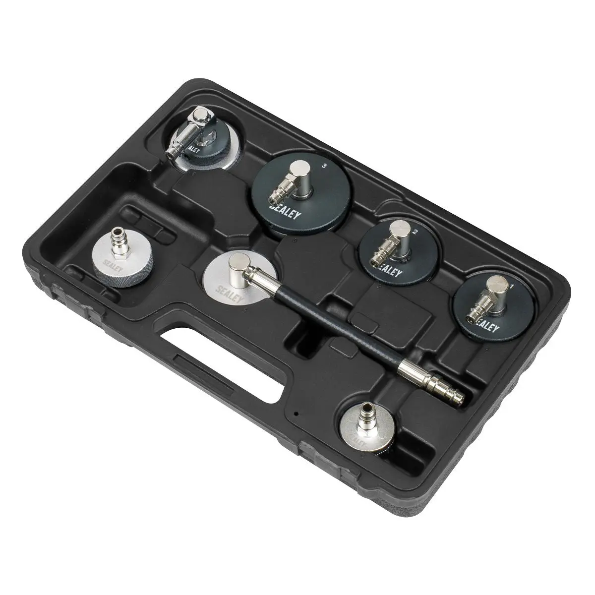Sealey 7pc Brake & Clutch Pressure Bleeder Cap Set - Image 3