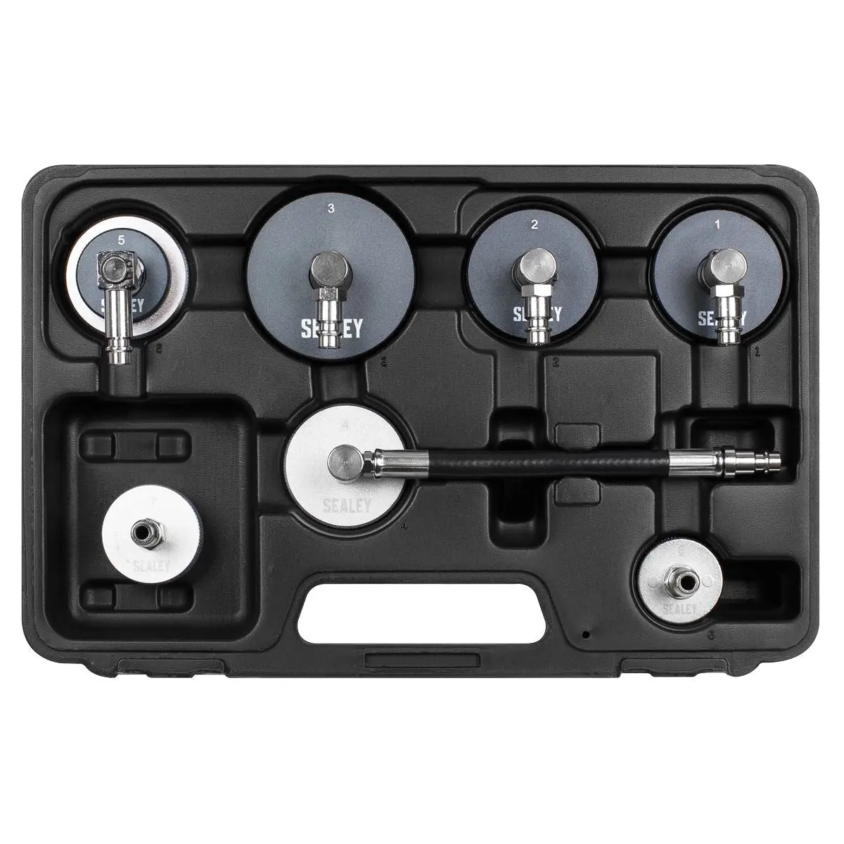 Sealey 7pc Brake & Clutch Pressure Bleeder Cap Set - Image 6