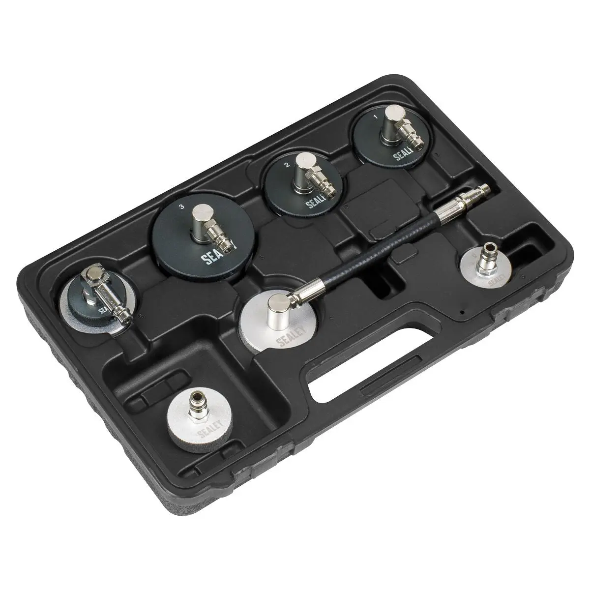 Sealey 7pc Brake & Clutch Pressure Bleeder Cap Set - Image 7