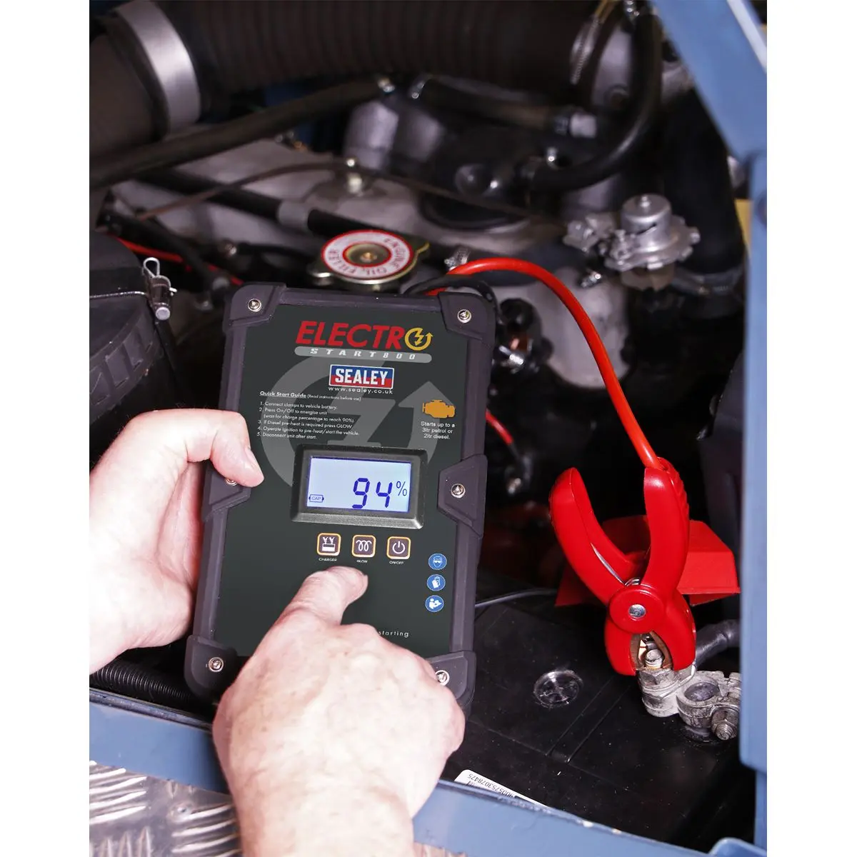 Sealey 800A 12V Electrostart Batteryless Jump Pack Power Start Portable Car Starter - Image 3