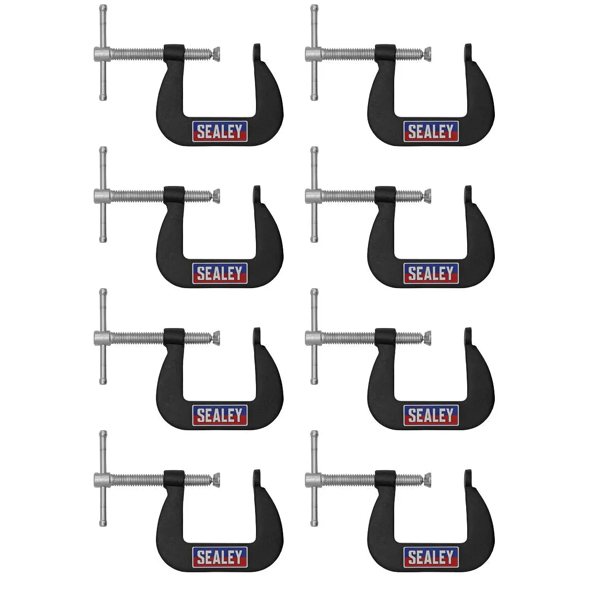 Sealey Junior C-Clamp 8pc Set - 38mm x 38mm - Image 5