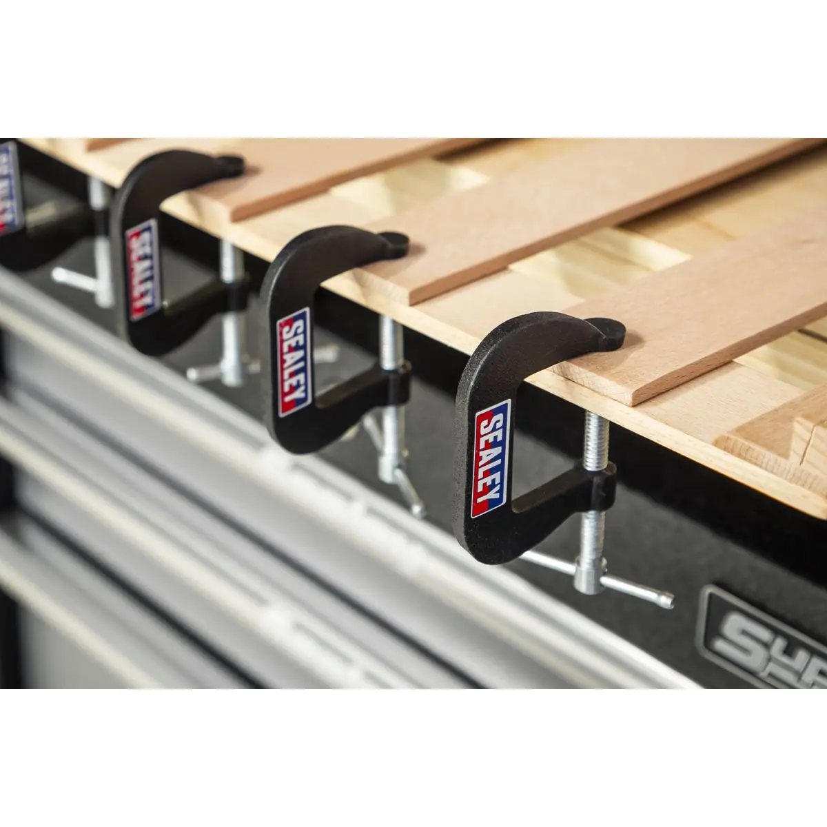 Sealey Junior C-Clamp 8pc Set - 28mm x 28mm - Image 4