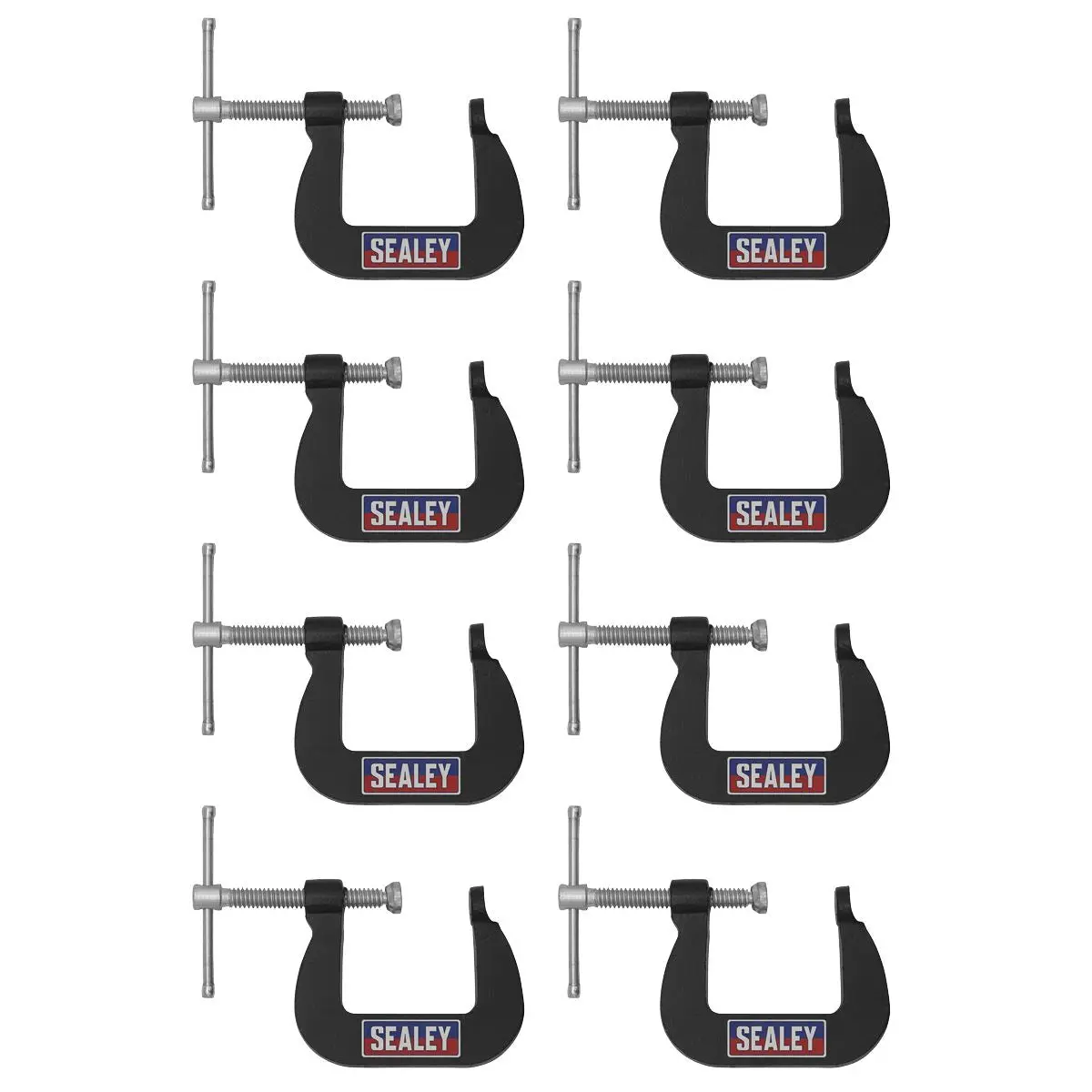 Sealey Junior C-Clamp 8pc Set - 28mm x 28mm - Image 7