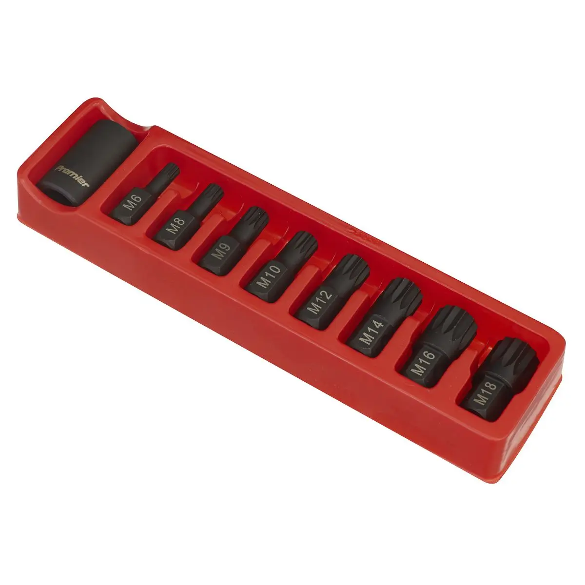 Sealey 9 Piece 1/2" Drive Spline Impact Socket Set M6-M18 1/2 - Image 3