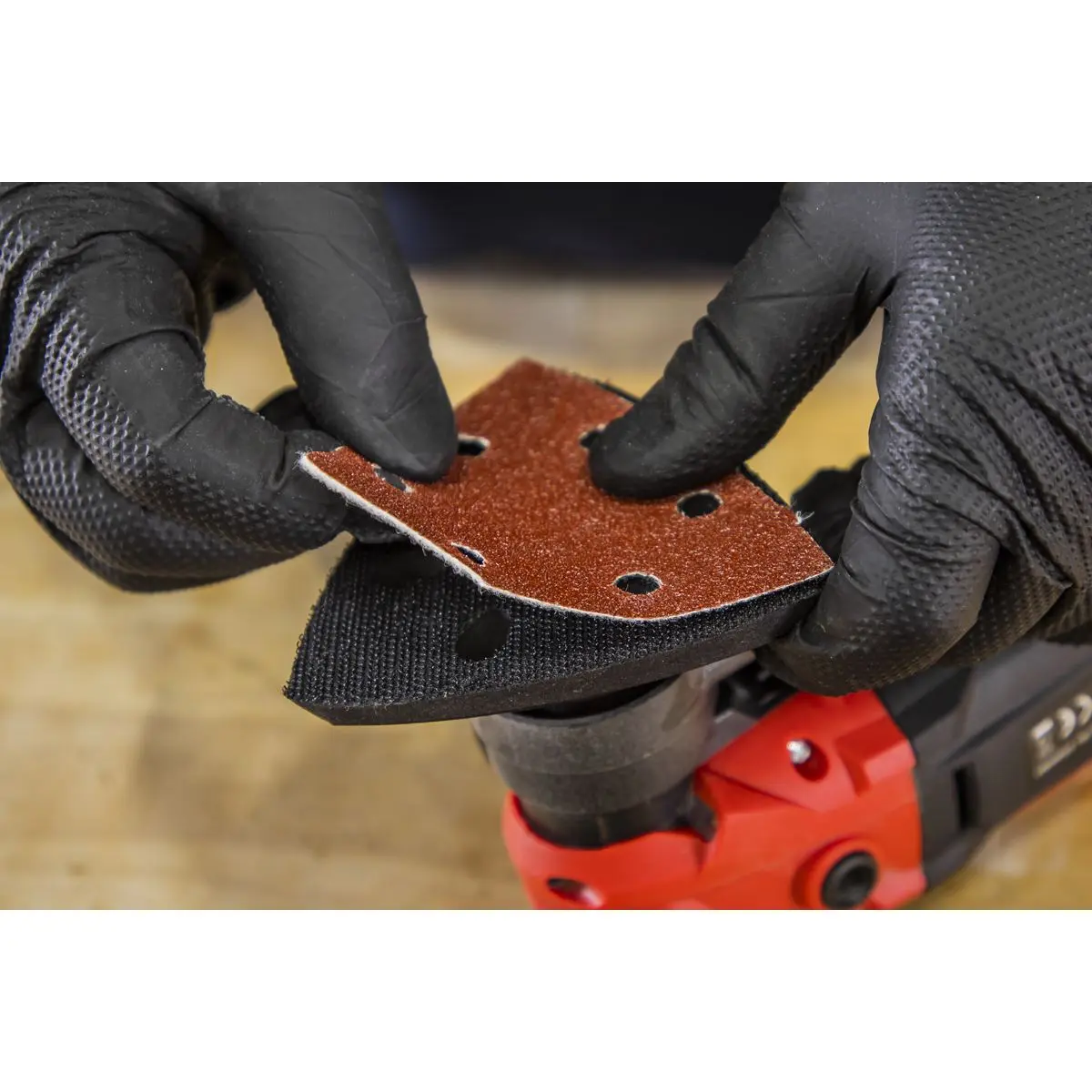 Sealey 9pc Detail Sander - 90mm Sanding Sheet Set - Image 4