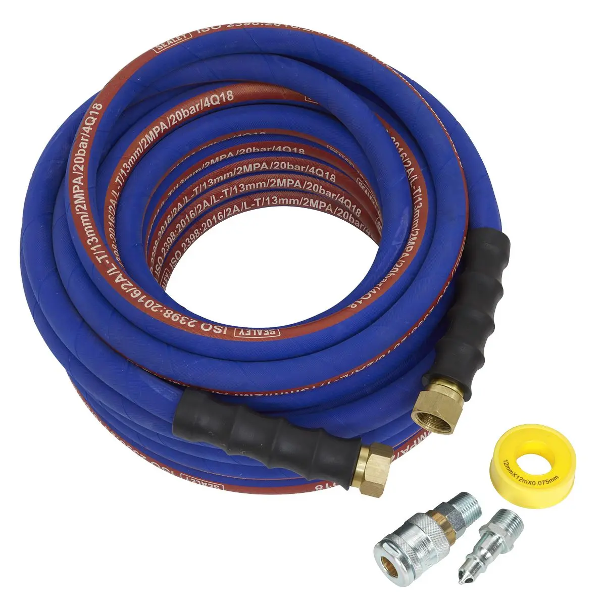 Sealey Air Hose Kit 15m x Ø13mm High Flow with 100 Series Adaptors