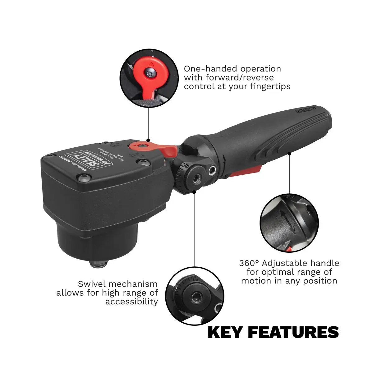Sealey Premier Air Impact Wrench 1/2"Sq Drive Super Stubby - Twin Hammer - Image 4
