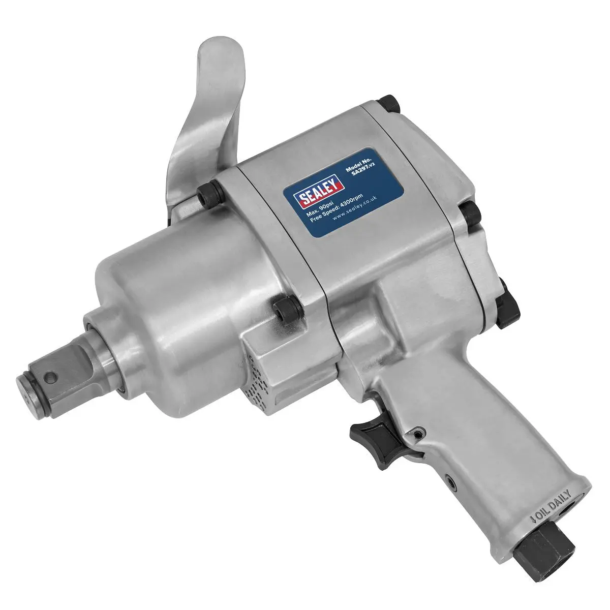 Sealey Air Impact Wrench 1"Sq Drive Pistol Type - Twin Hammer - Image 7