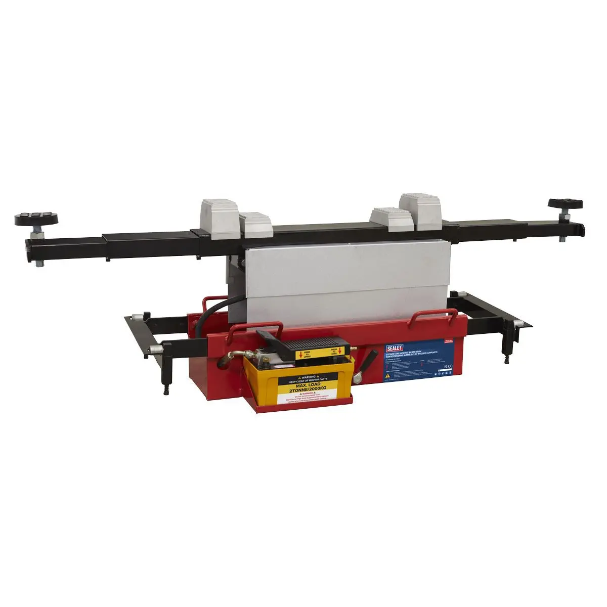 Sealey Air Jacking Beam 2 Tonne with Arm Extenders & Flat Roller Supports - Image 5