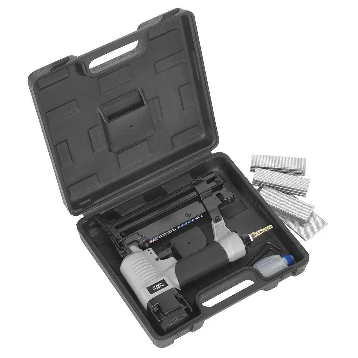 Sealey Air Nail Staple Gun 10-50mm Nails 10-40mm Staples Capacity Nailer Stapler - Image 5