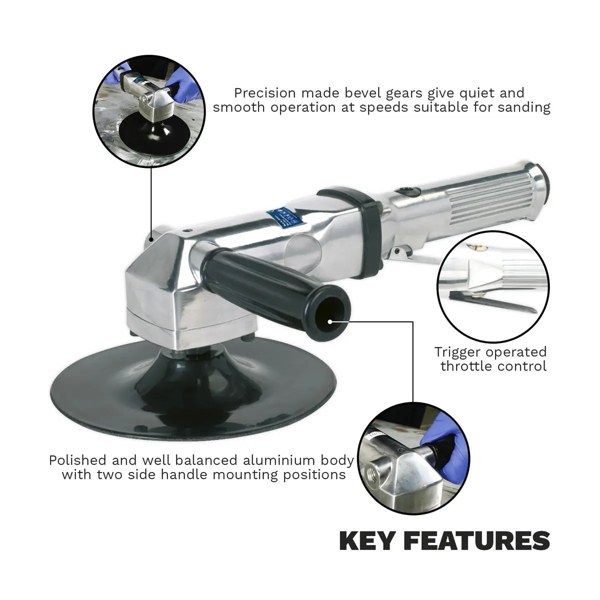 Sealey Air Sander Ø180mm 4500rpm - Image 4