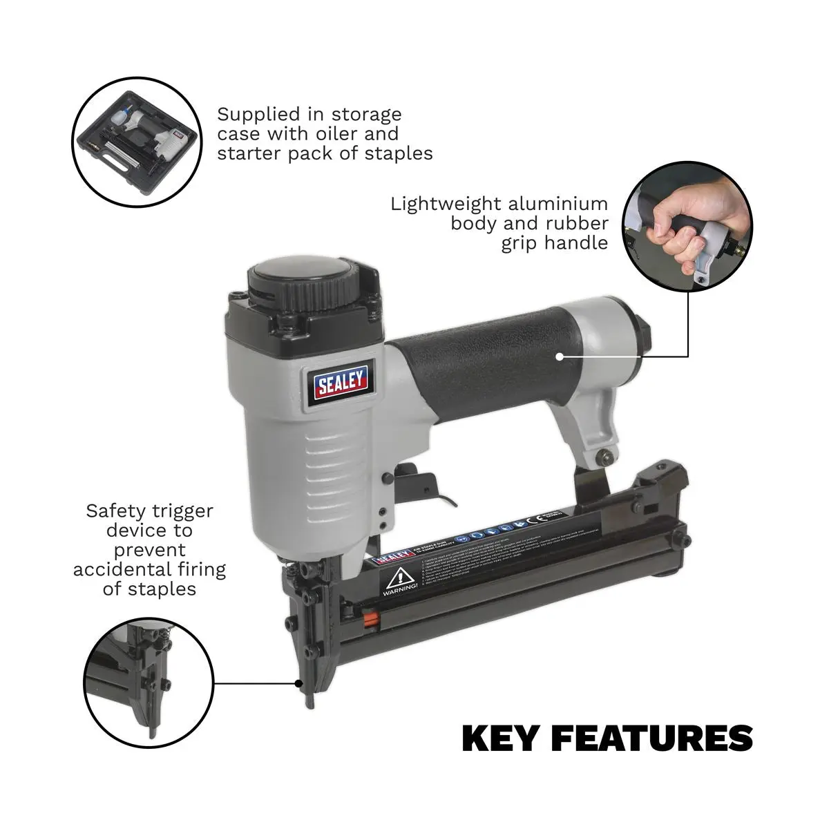 Sealey Air Staple Gun 13-32mm Capacity - Image 7
