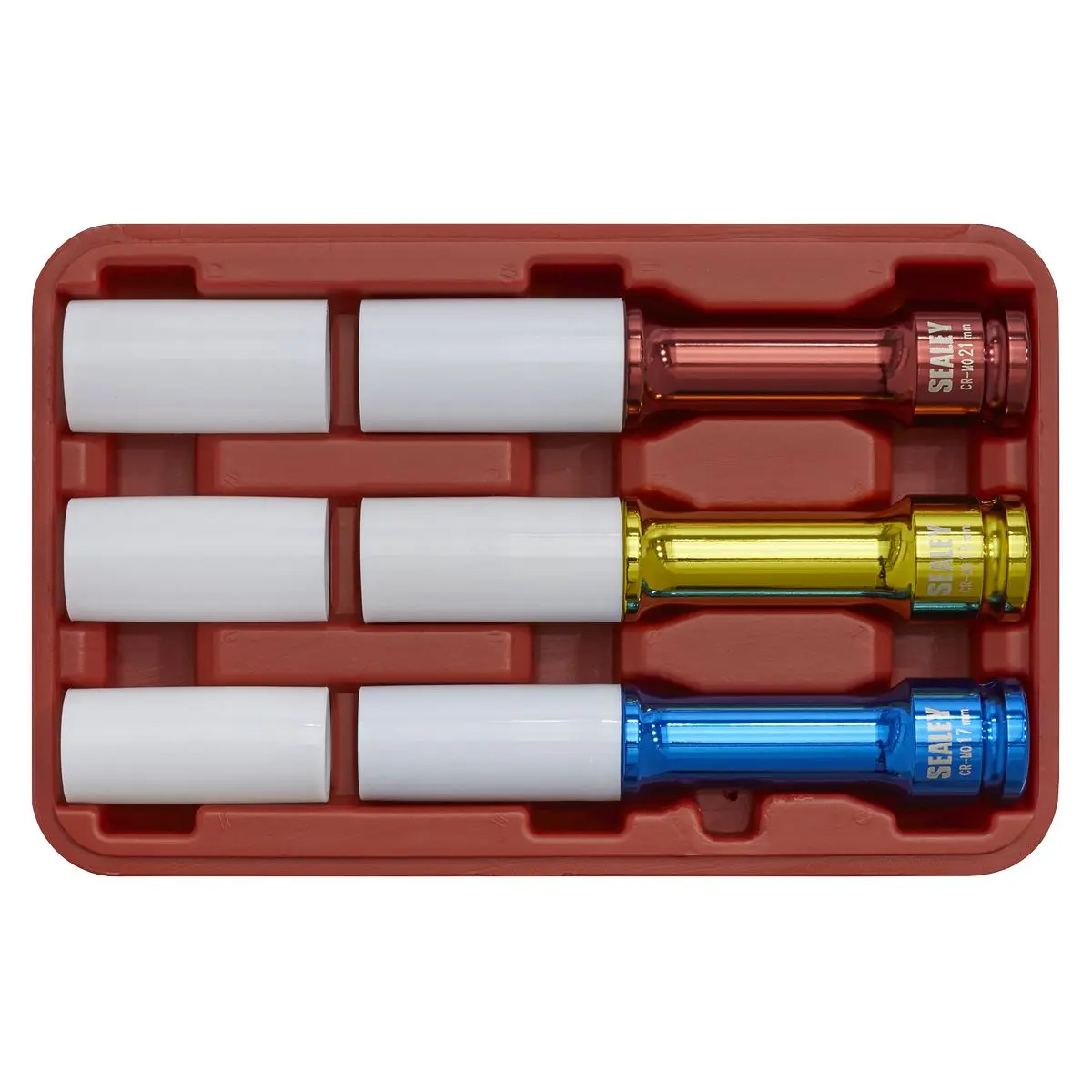 Sealey Alloy Wheel Long Reach Impact Socket Set 3pc 1/2"Sq Drive - Image 3