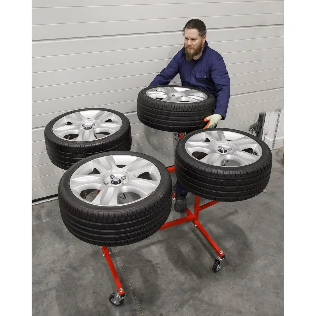Sealey Alloy Wheel Repair/Painting Stand - 4-Wheel Capacity - Image 3
