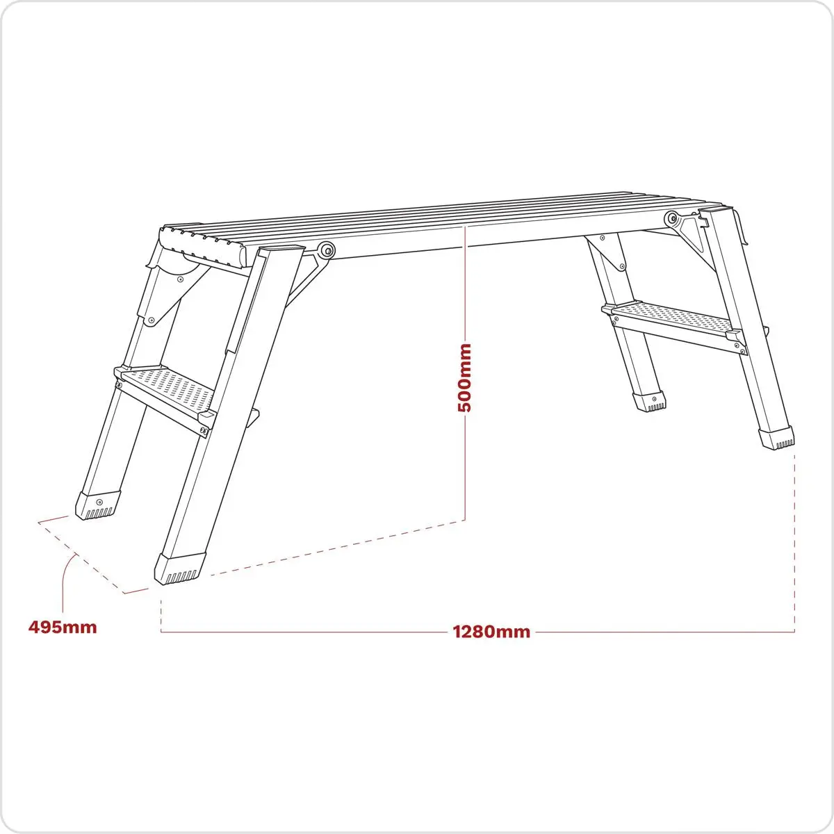 Sealey Aluminium Folding Platform 2-Tread EN 131-4 - Image 4