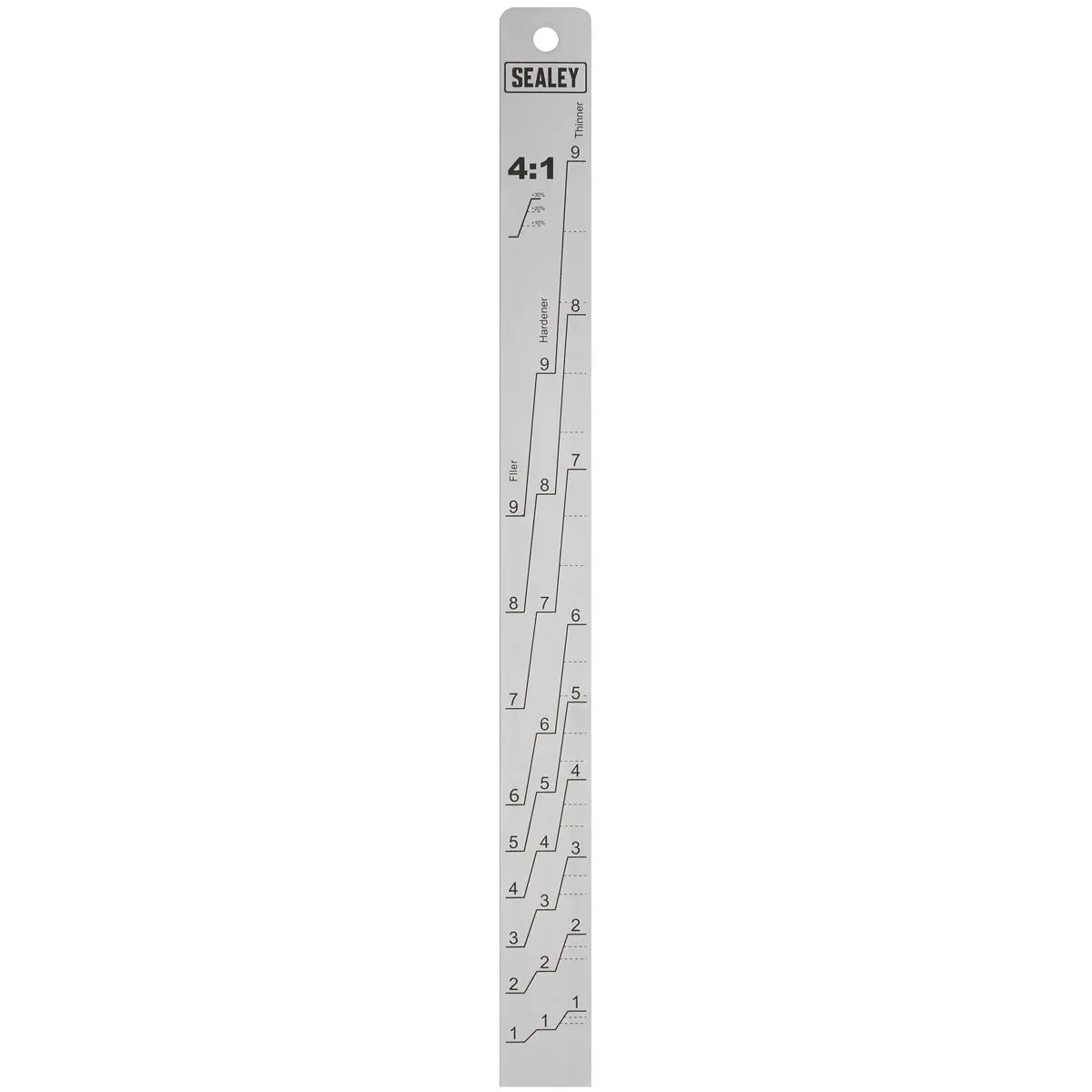 Sealey Aluminium Paint Mixing Measuring Stick 2:1/4:1 Ratio Double Sided