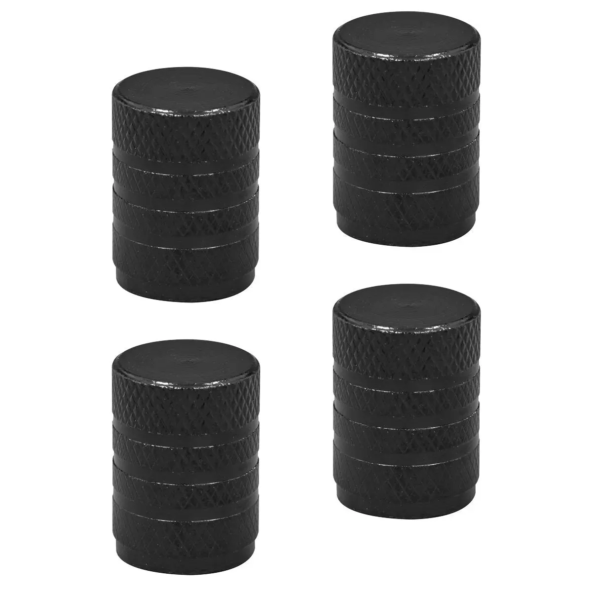 Sealey Aluminium Valve Cap 4pc - Black Anodised - Image 2