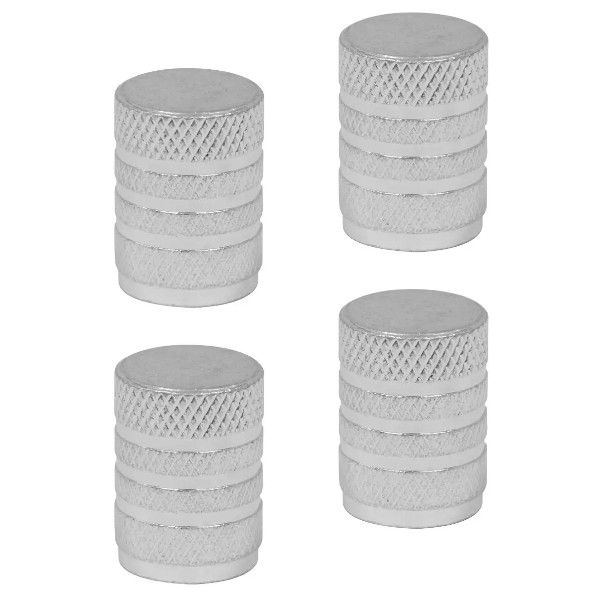 Sealey Aluminium Valve Cap 4pc - Silver Anodised - Image 2
