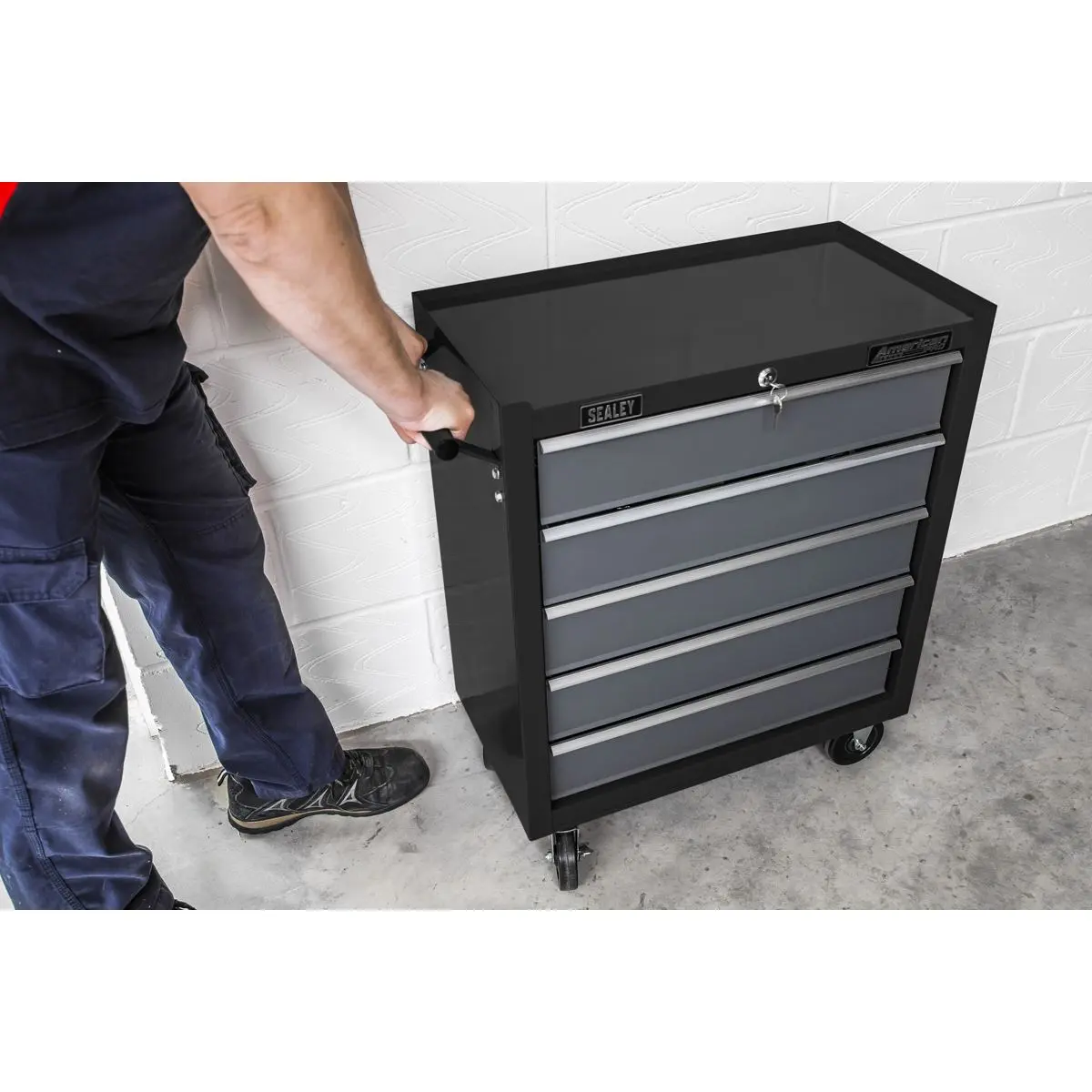 Sealey American Pro Rollcab 5 Drawer with Ball-Bearing Slides - Black/Grey - Image 5