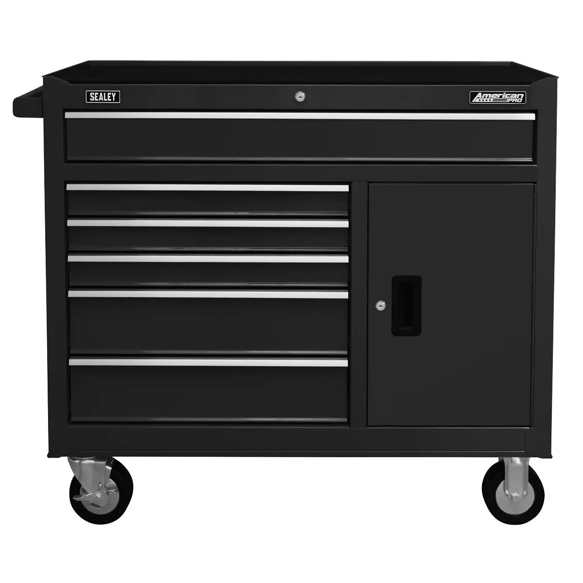 Sealey American Pro Rollcab 6 Drawer with Ball Bearing Slides - Black - Image 7