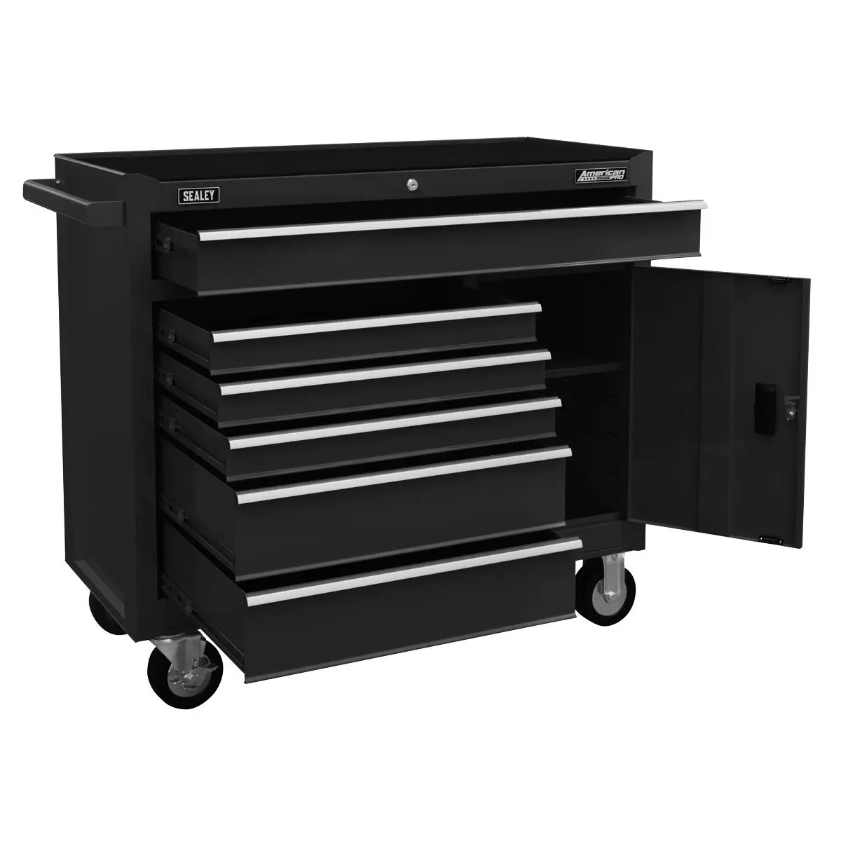 Sealey American Pro Rollcab 6 Drawer with Ball Bearing Slides - Black - Image 9