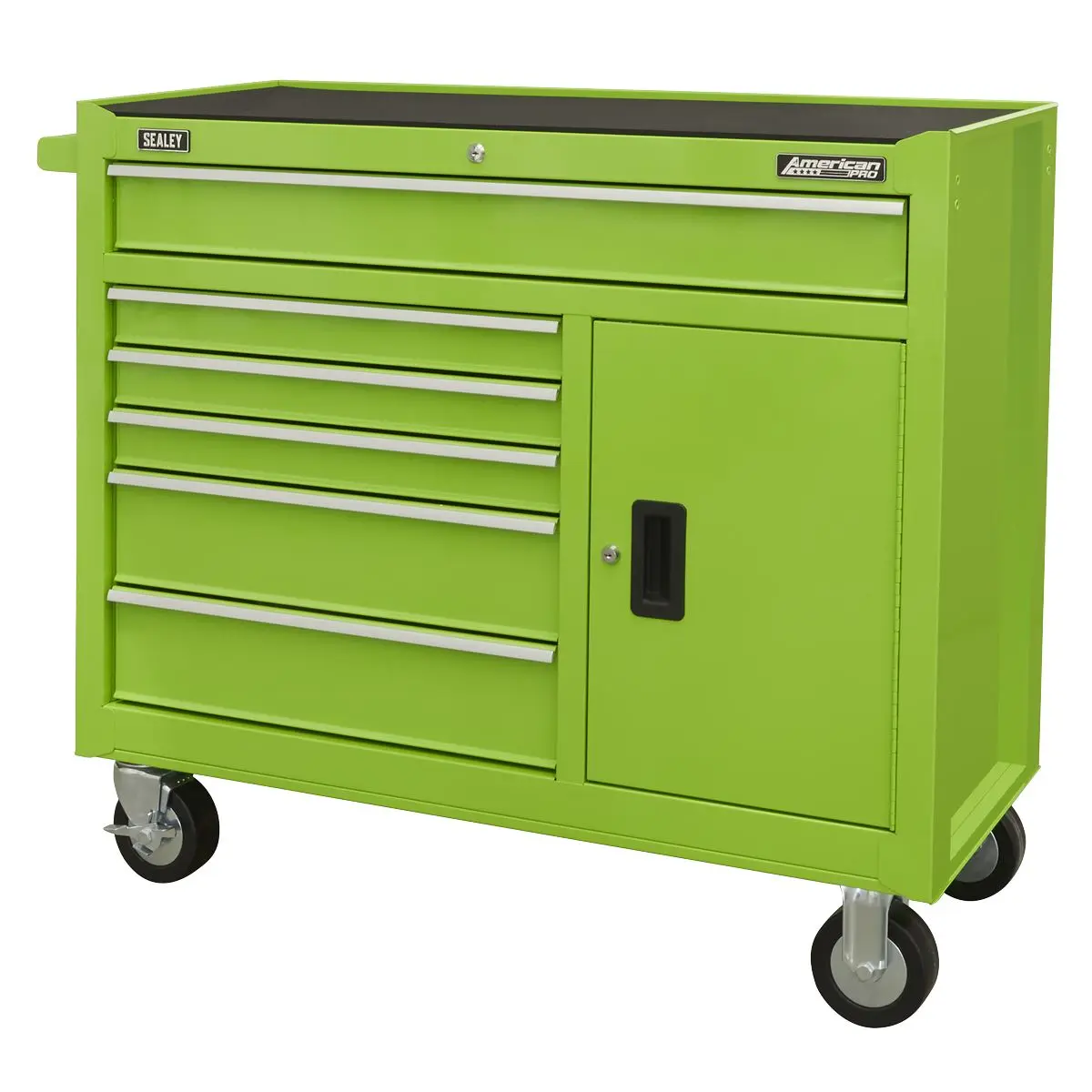 Sealey American Pro Rollcab 6 Drawer with Ball Bearing Slides - Green - Image 2