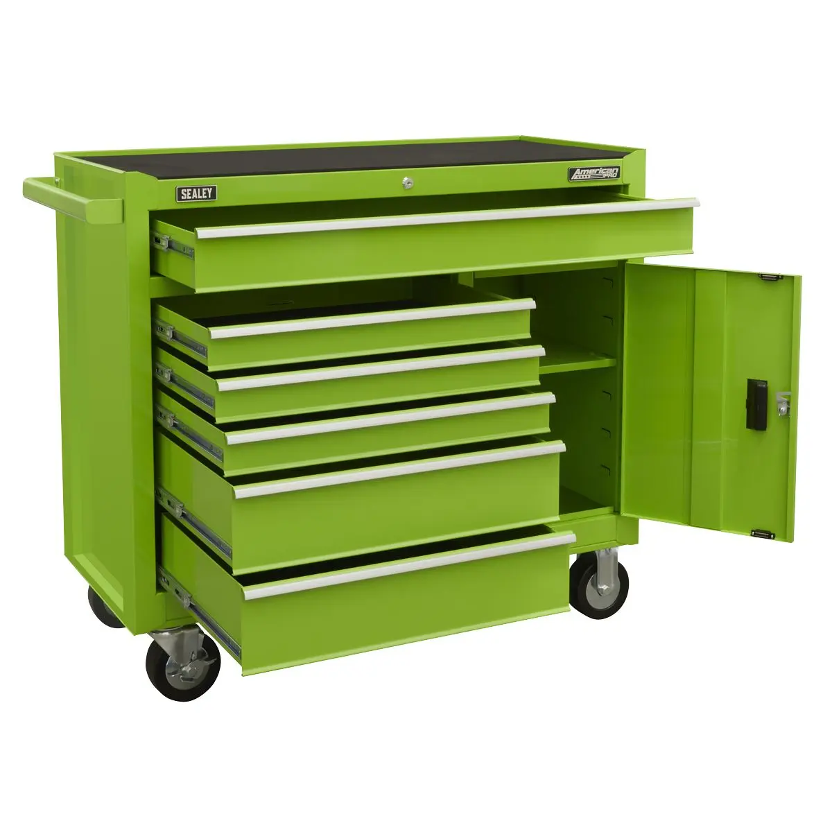 Sealey American Pro Rollcab 6 Drawer with Ball Bearing Slides - Green - Image 4