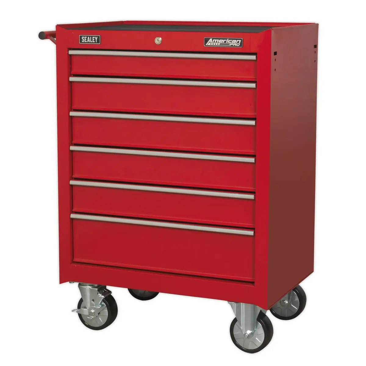 Sealey American Pro Rollcab 6 Drawer with Ball-Bearing Slides - Red - Image 2