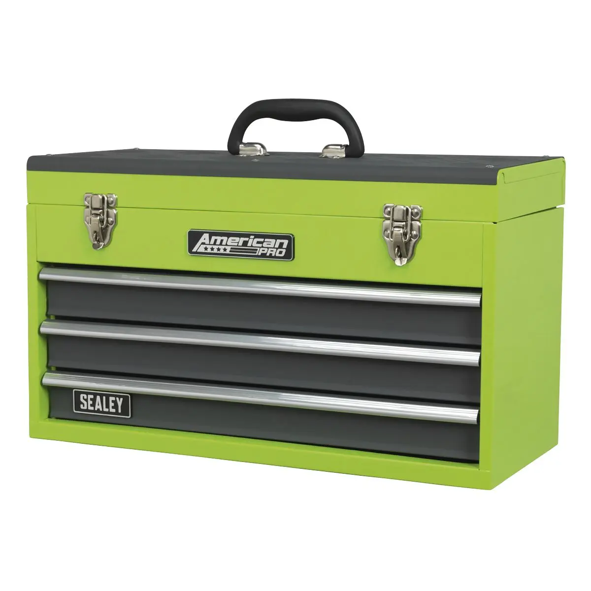 Sealey American Pro Tool Chest 3 Drawer Portable with Ball-Bearing Slides - Green/Grey - Image 10