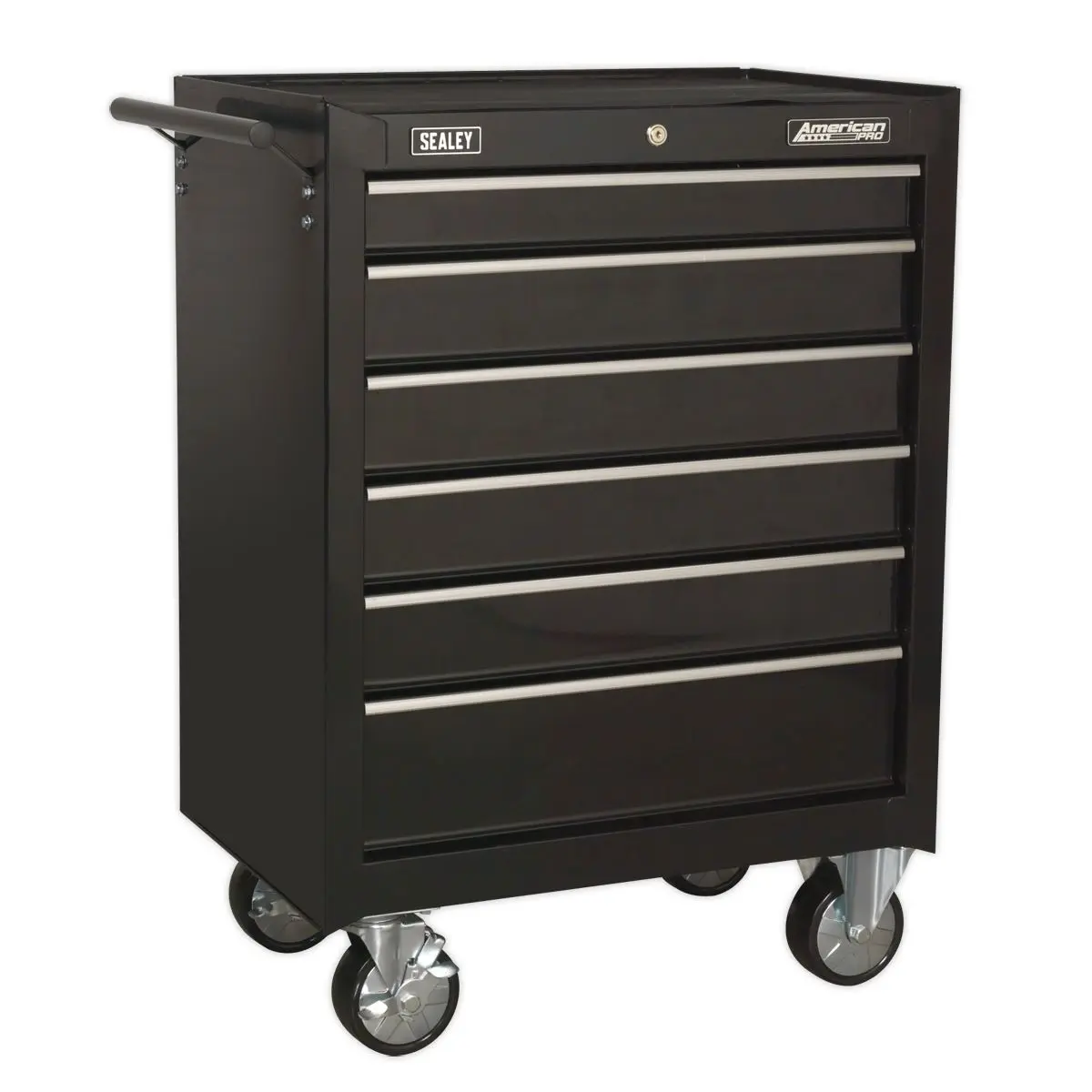 Sealey American Pro Topchest, Mid-Box Tool Chest & Rollcab 14 Drawer Stack - Black - Image 8