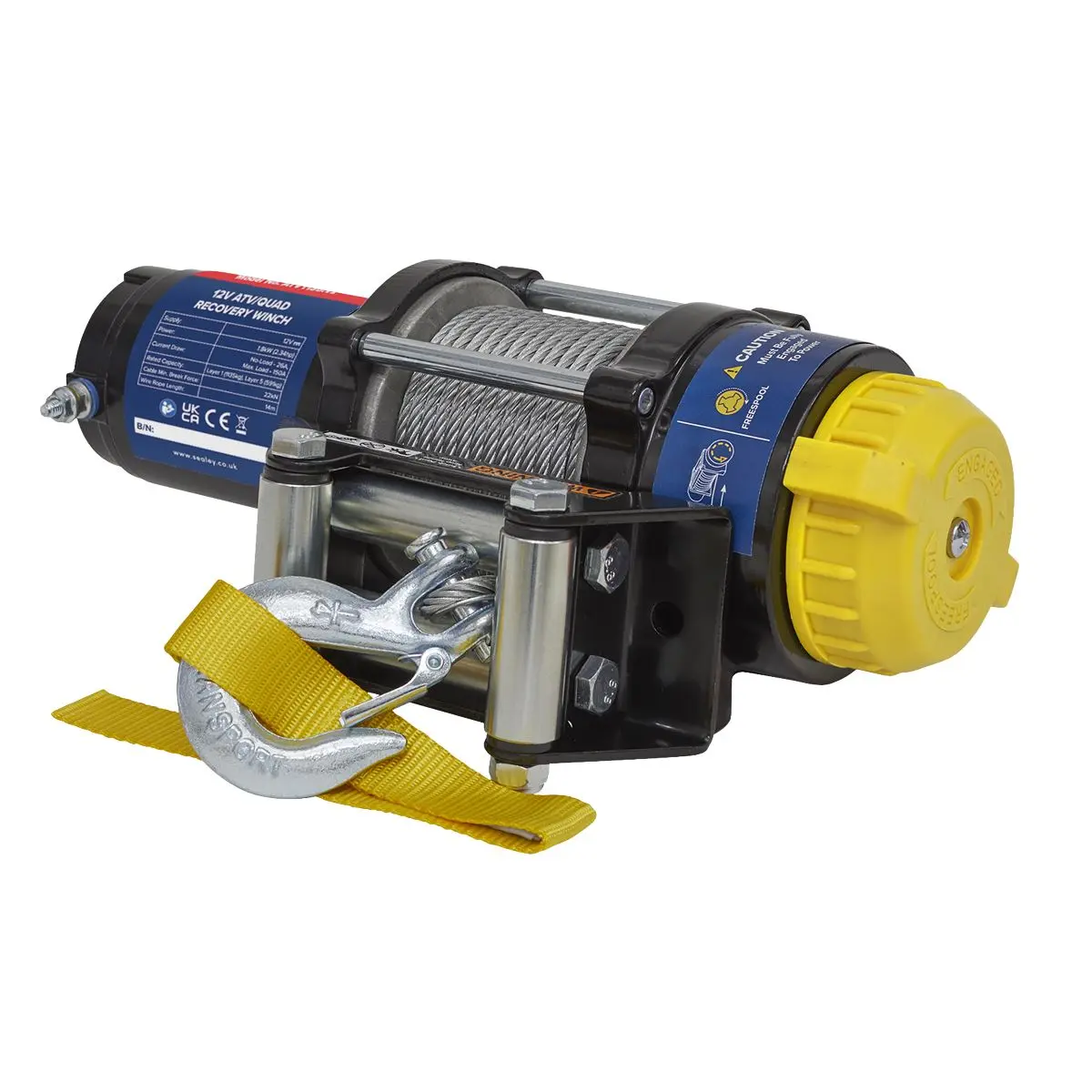 Sealey ATV/Quad Recovery Winch 1135kg (2500lb) Line Pull 12V - Image 3
