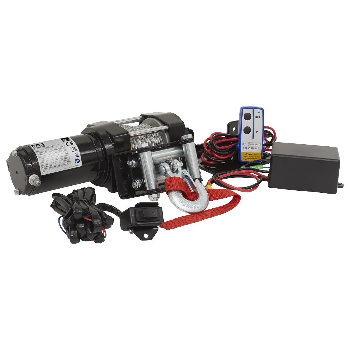 Sealey ATV Winch 1000kg Line Pull 12V - Image 2