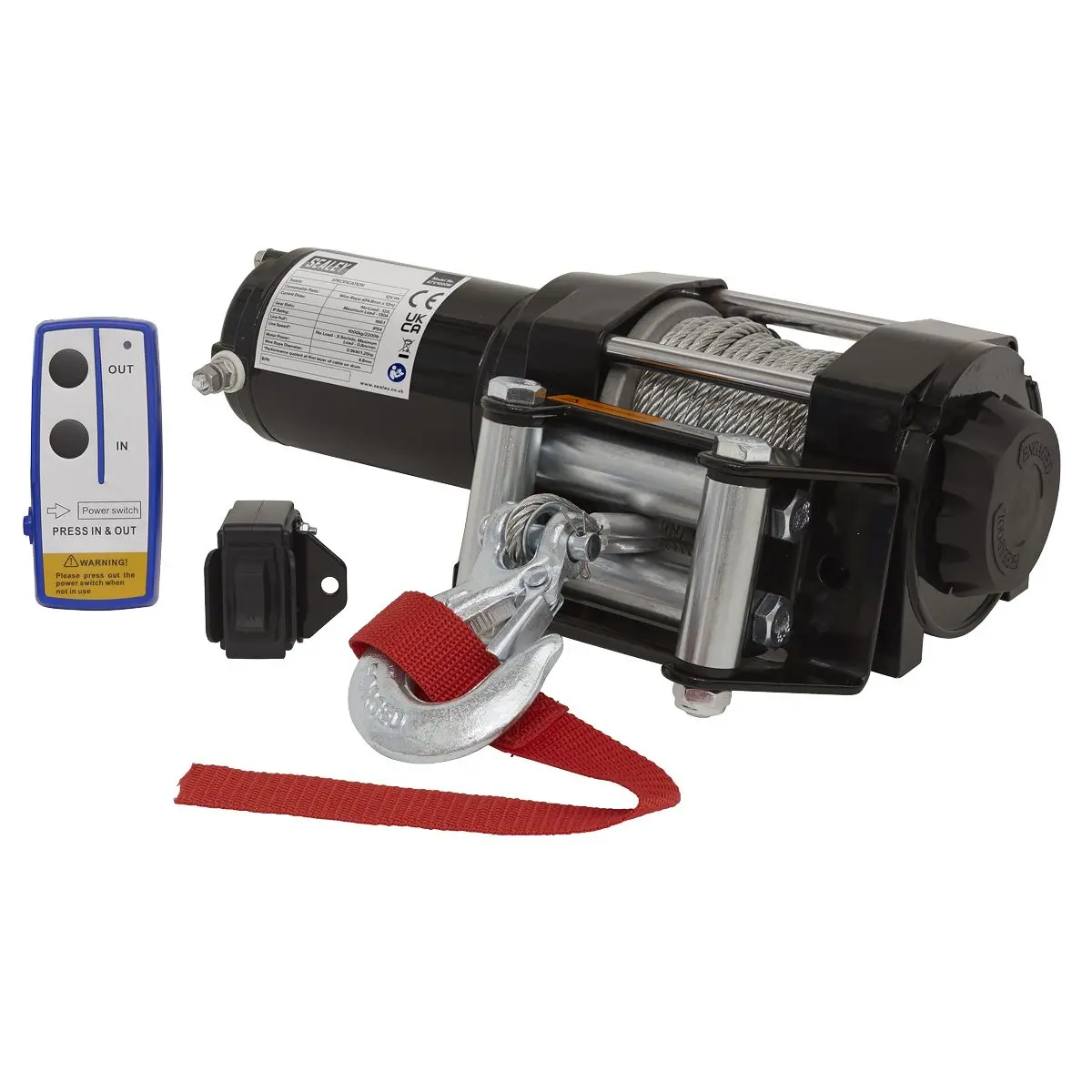 Sealey ATV Winch 1000kg Line Pull 12V - Image 4