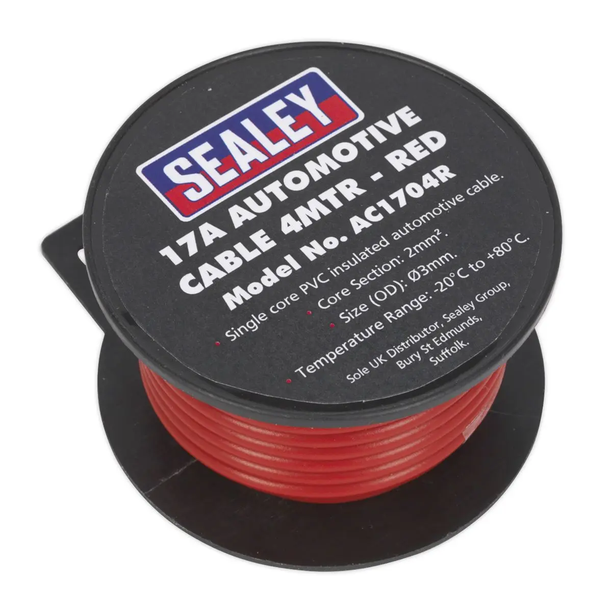 Sealey Automotive Cable Thick Wall 17A 4m Red - Image 2