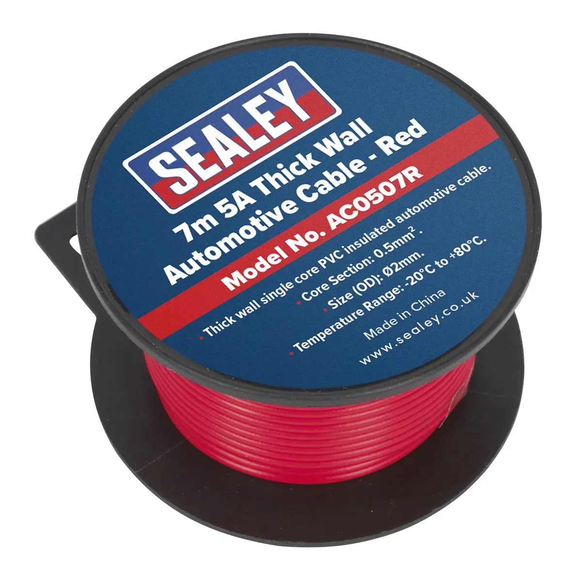 Sealey Automotive Cable Thick Wall 5A 7m Red - Image 2