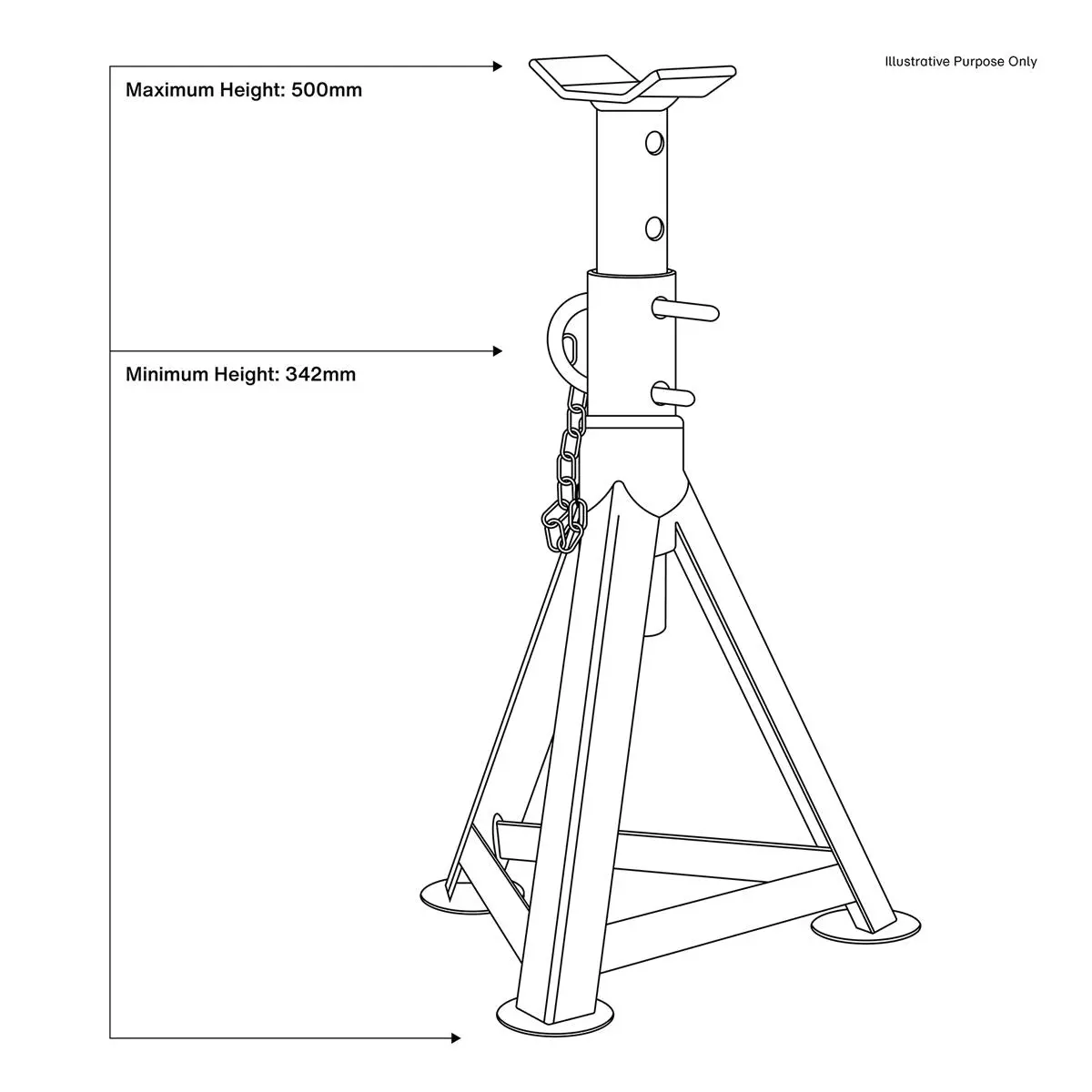 Sealey Premier Axle Stands (Pair) 2.5 Tonne Capacity per Stand - Image 6