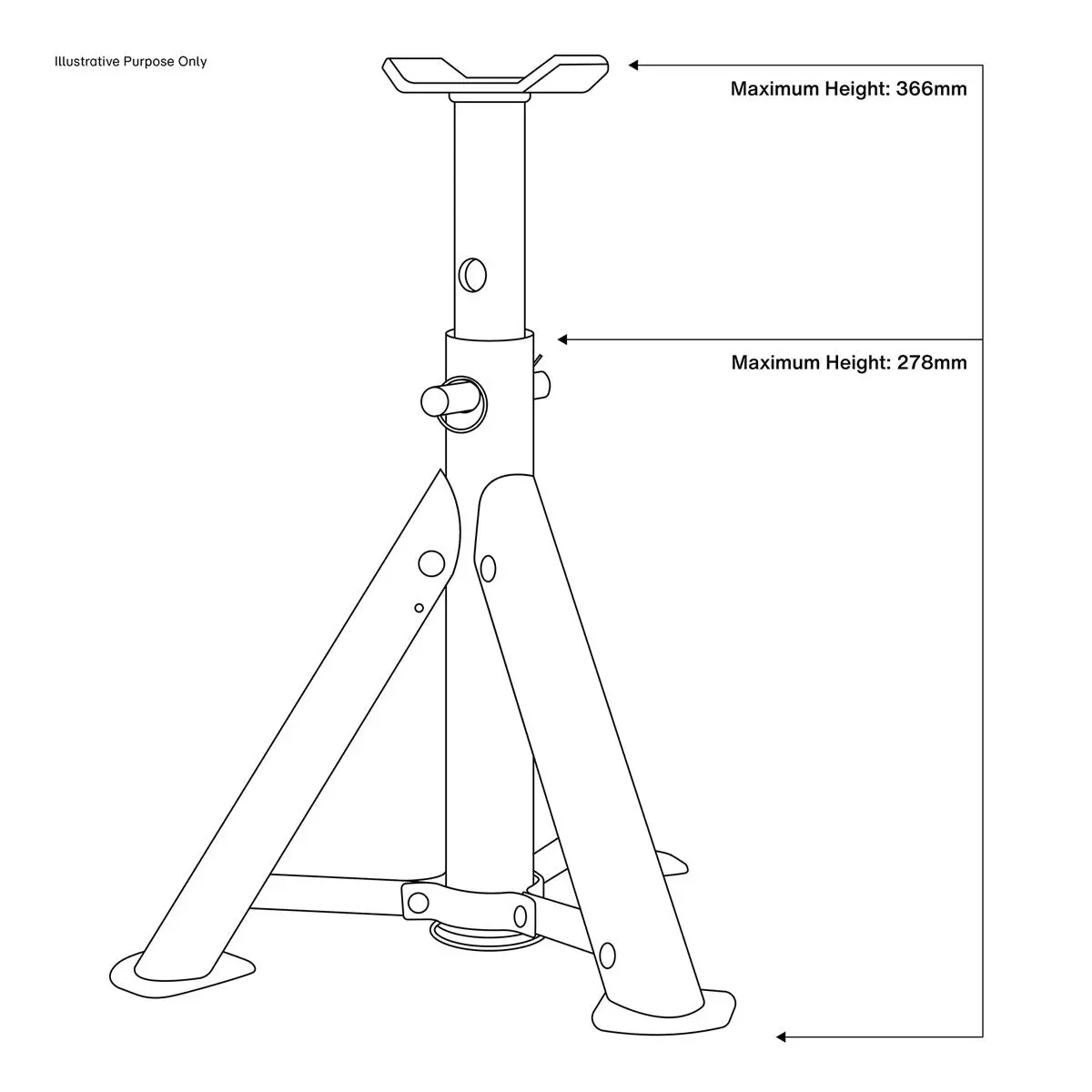 Sealey Folding Type Axle Stands (Pair) 2 Tonne Capacity per Stand - Image 2