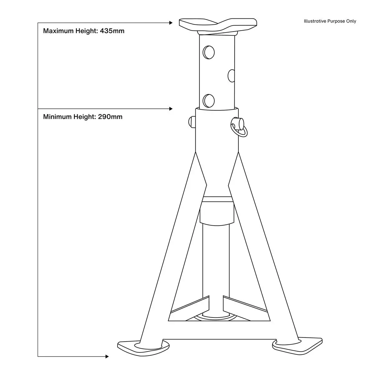 Sealey Premier Premier Axle Stands (Pair) 3 Tonne Capacity per Stand - Orange - Image 5