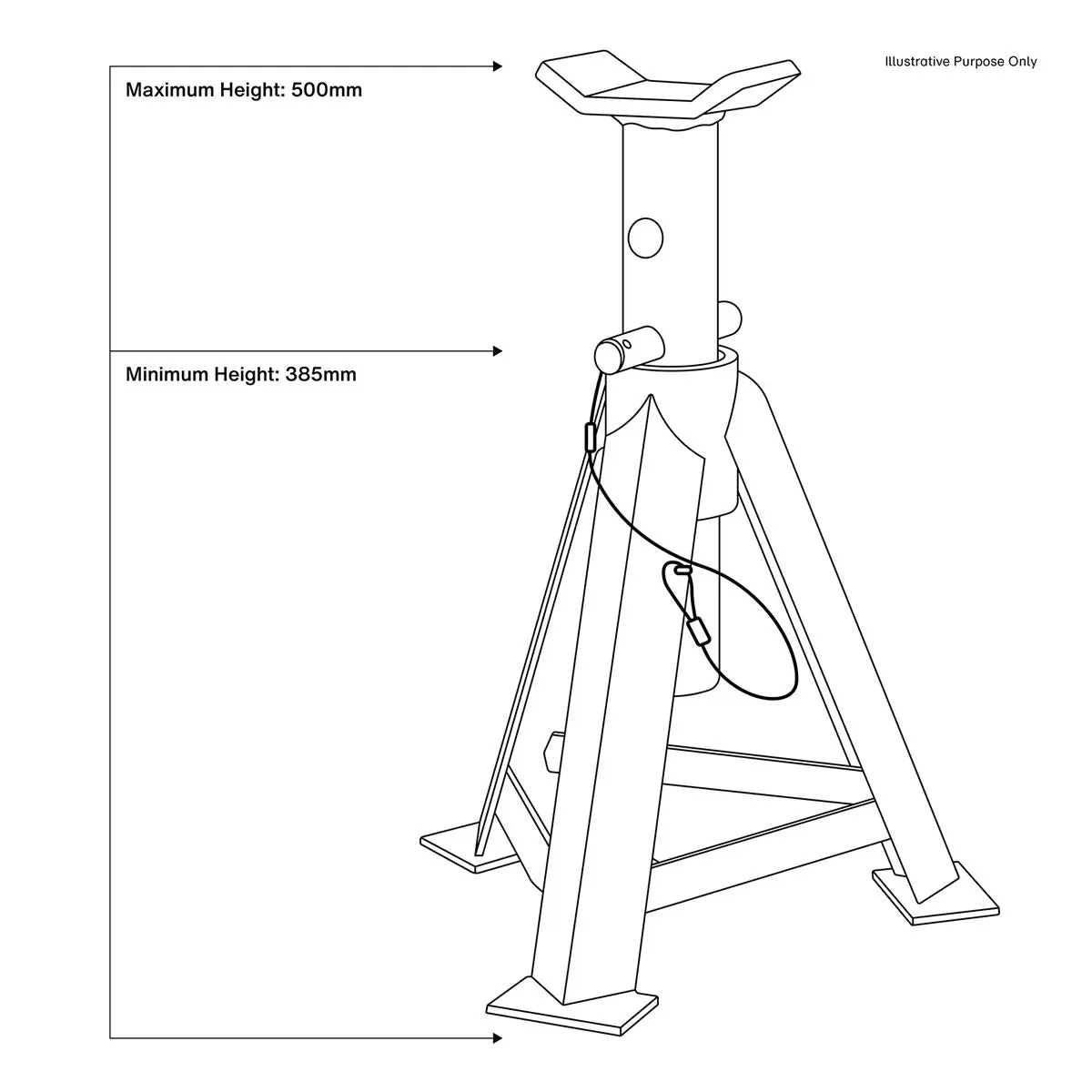 Sealey Axle Stands (Pair) 5 Tonne Capacity per Stand - Image 5