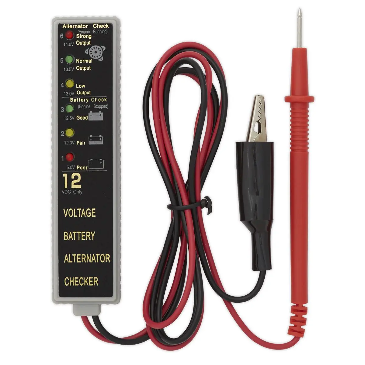 Sealey Battery & Alternator Tester 12V LED - Image 2