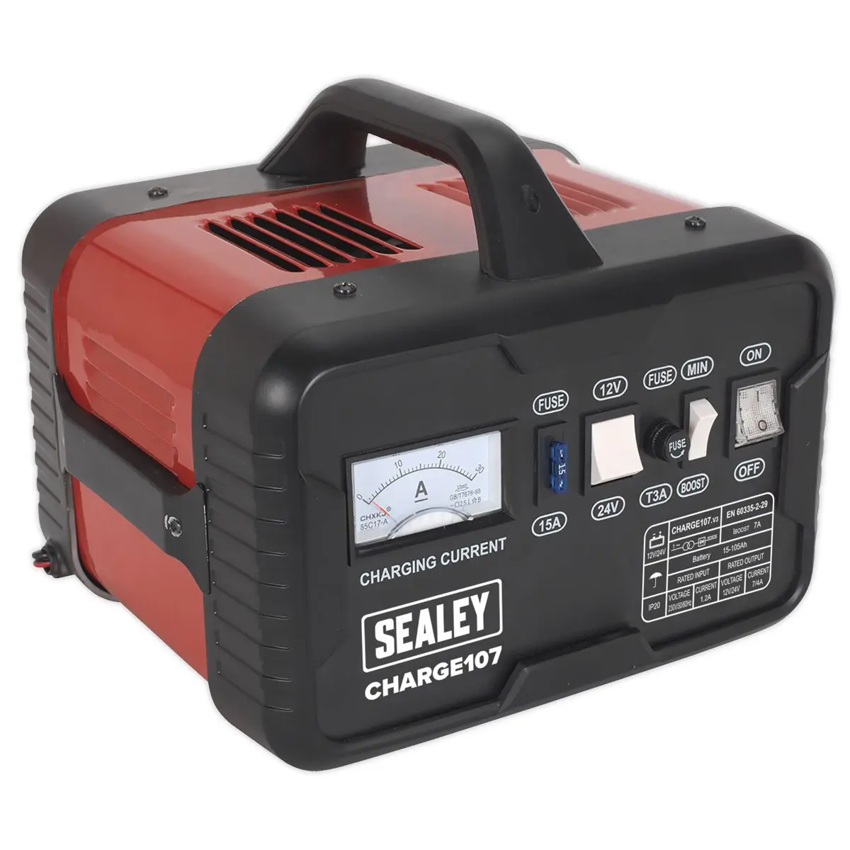 Sealey Battery Charger 11A 12/24V 230V - Image 2