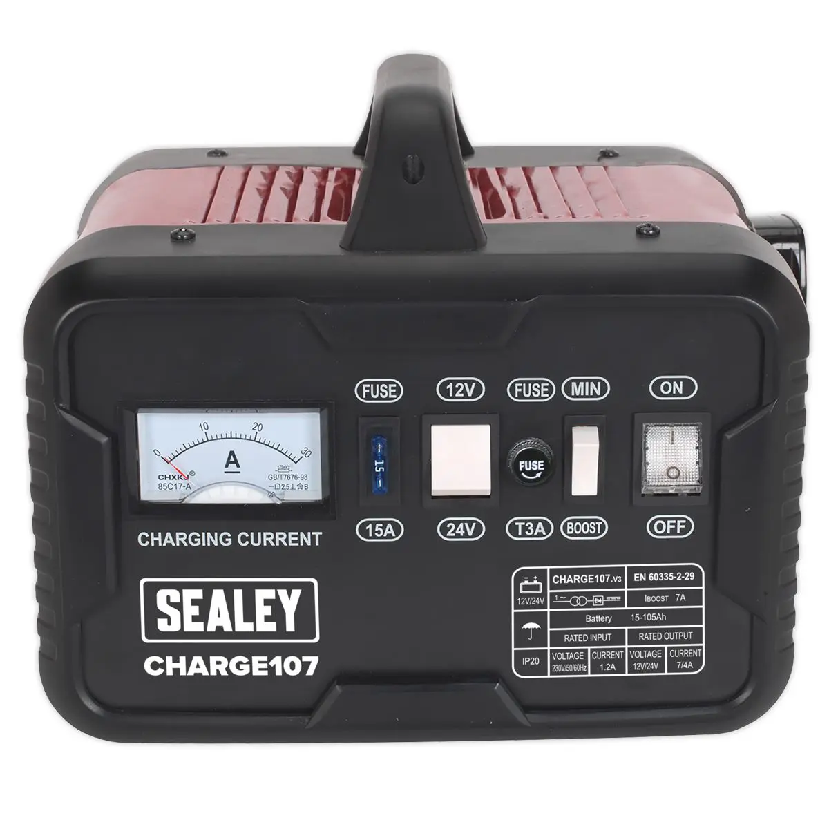 Sealey Battery Charger 11A 12/24V 230V - Image 3