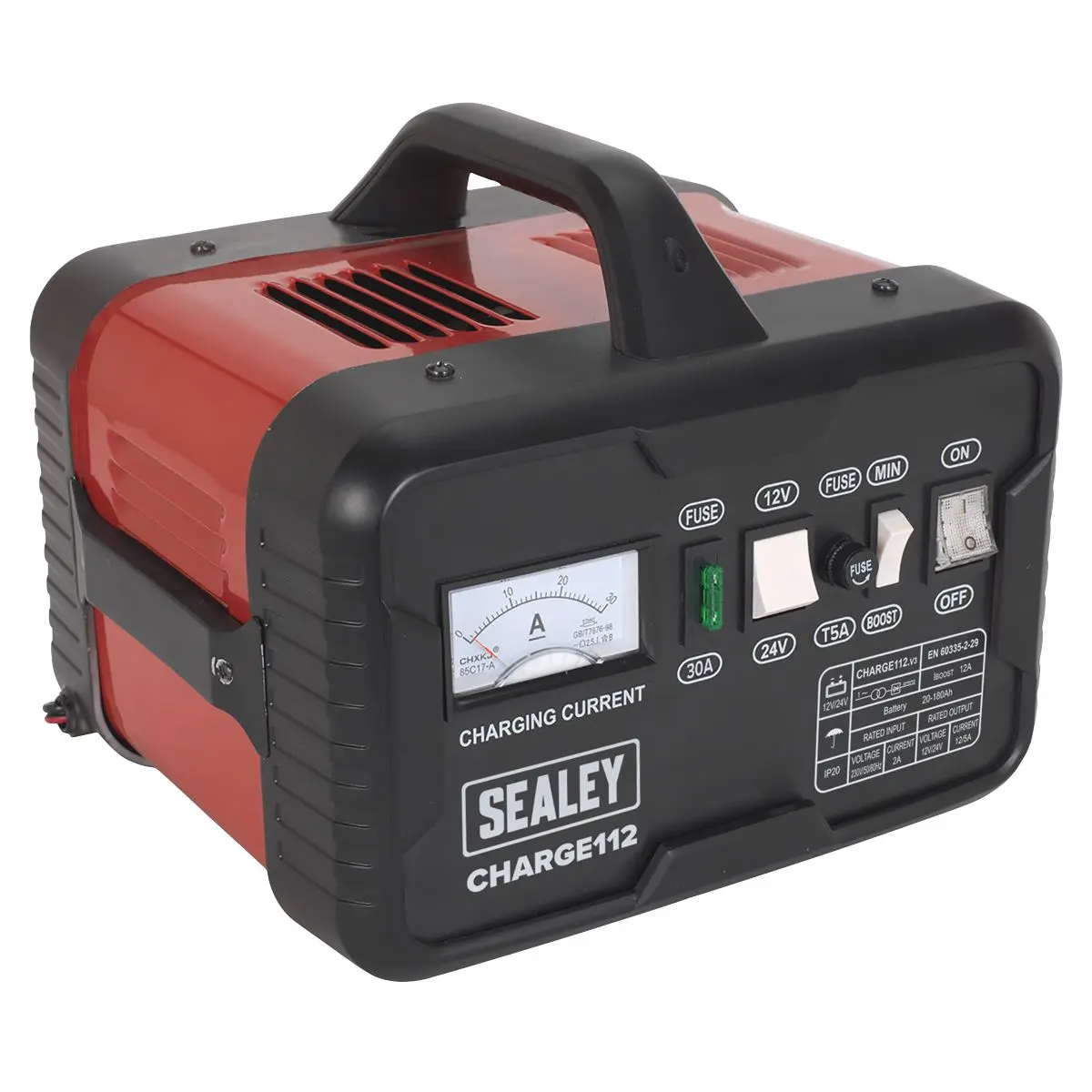 Sealey Battery Charger 16A 12/24V 230V - Image 2