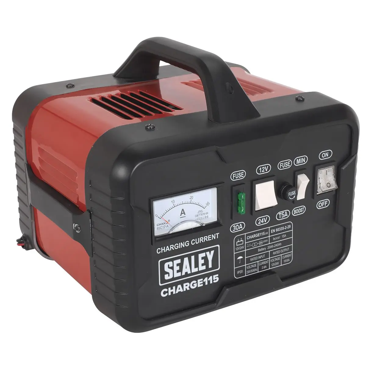 Sealey Battery Charger 19A 12V/24V 230V - Image 4